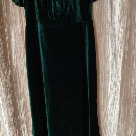 Jenny Yoo Ellis Anthropologie Flutter Sleeve Open-Back Velvet Emerald 12 10 8 - Picture 6 of 11